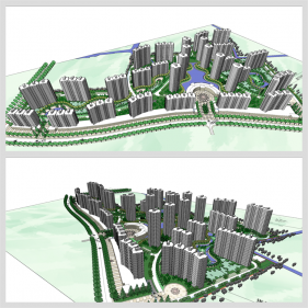 고급스럽운 아파트단지 디자인 Sketchup 템플릿 만들기