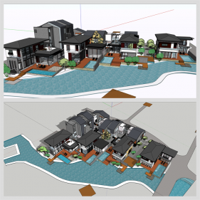 정결한 별장주택 꾸미기 Sketchup 샘플 만들기