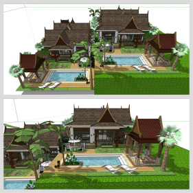 스타일 나는 별장주택 환경 Sketchup 소스 디자인