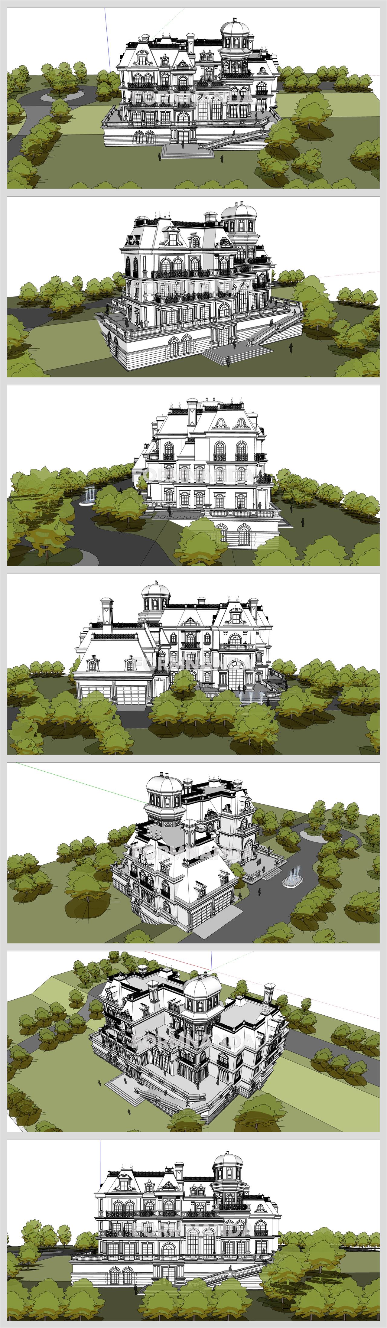 세련된 별장주택 꾸미기 스케치업 템플릿 다운로드 상세보기