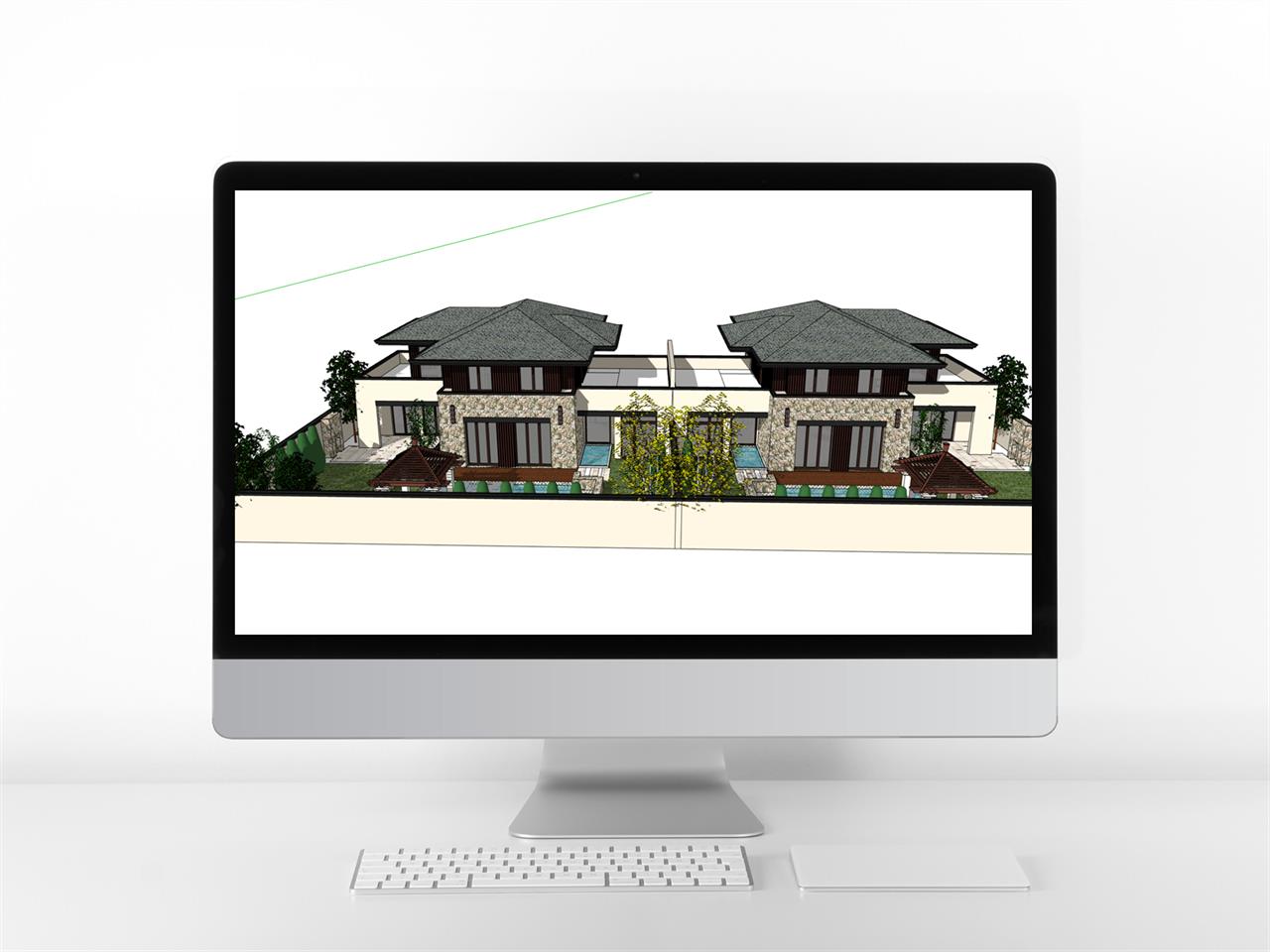 멋진 별장주택 디자인 Sketchup 모델 디자인 미리보기