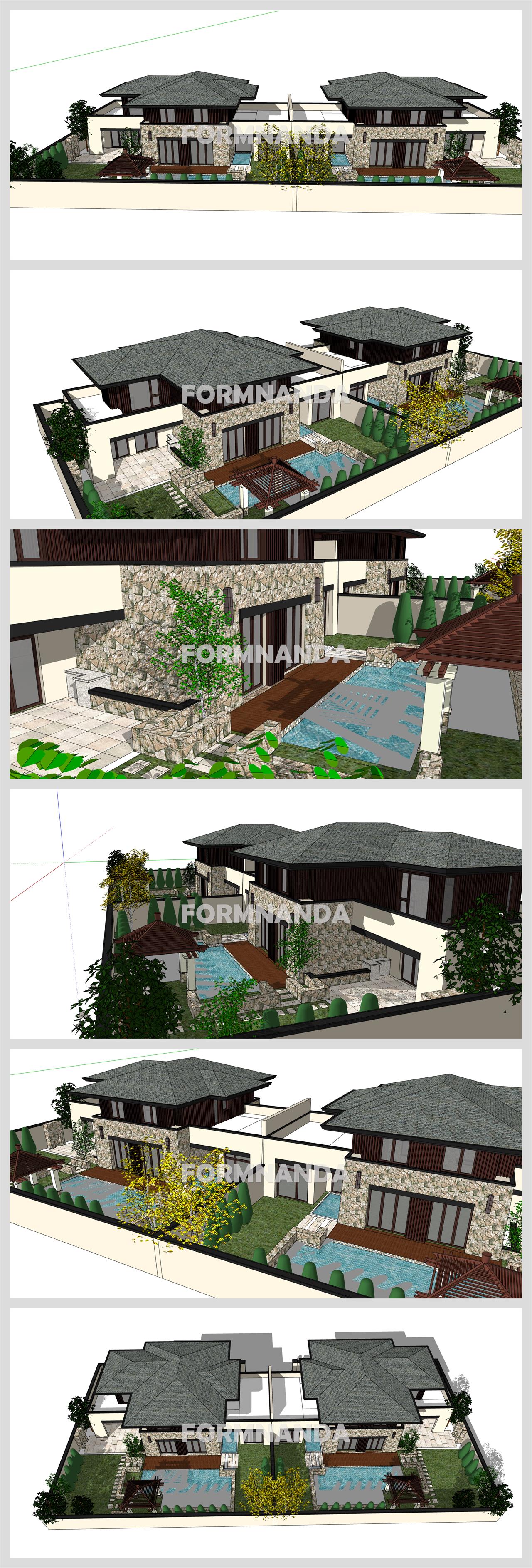 멋진 별장주택 디자인 Sketchup 모델 디자인 상세보기