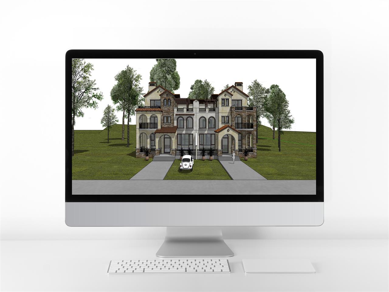 손쉬운 별장주택 디자인 Sketchup 모델 만들기 미리보기