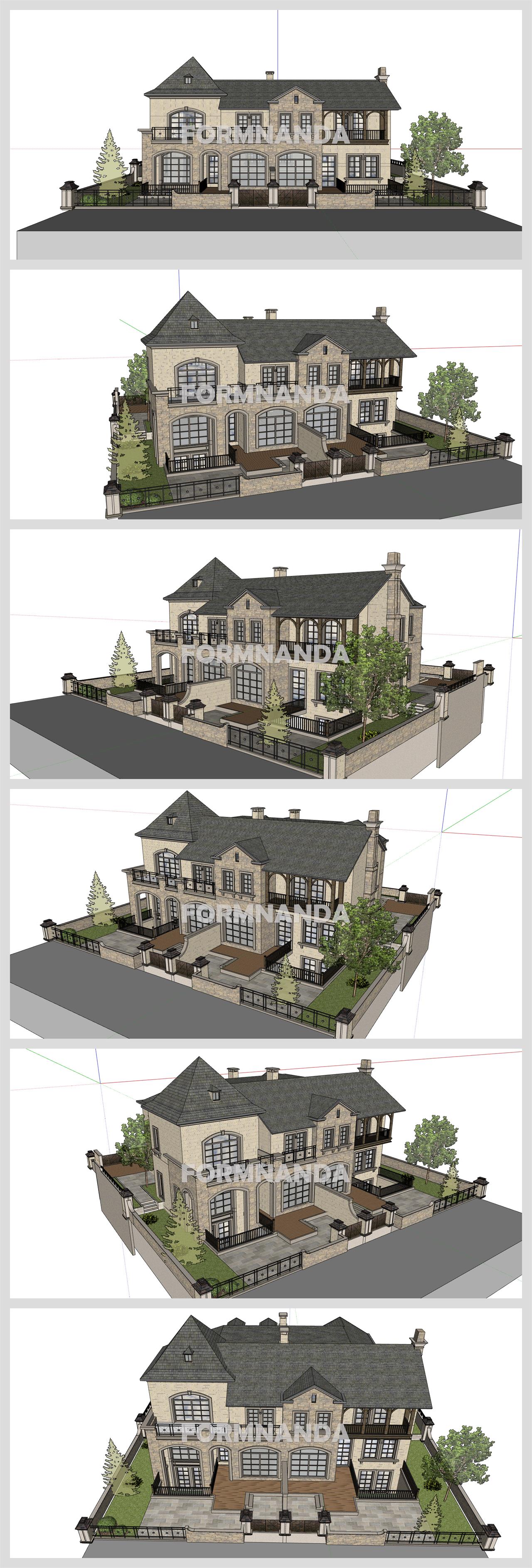 산뜻한 별장주택 Sketchup 템플릿 디자인 상세보기