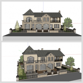 산뜻한 별장주택 Sketchup 템플릿 디자인