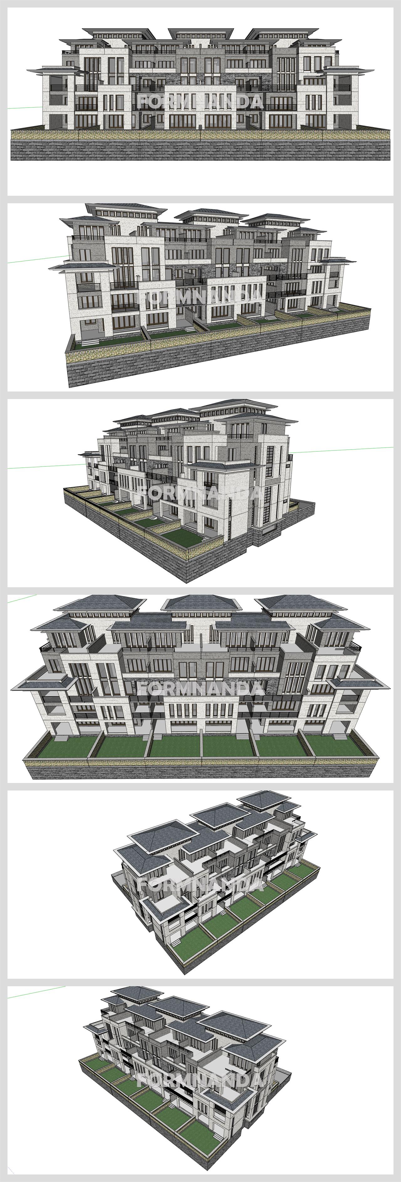 베이직  별장주택 디자인 Sketchup 모델 만들기 상세보기