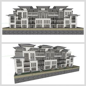 베이직  별장주택 디자인 Sketchup 모델 만들기