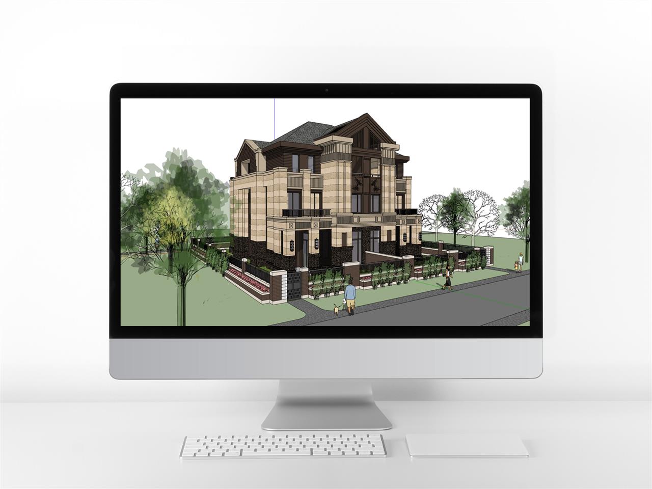 현대적인 별장주택 환경 웹툰배경 샘플 사이트 미리보기