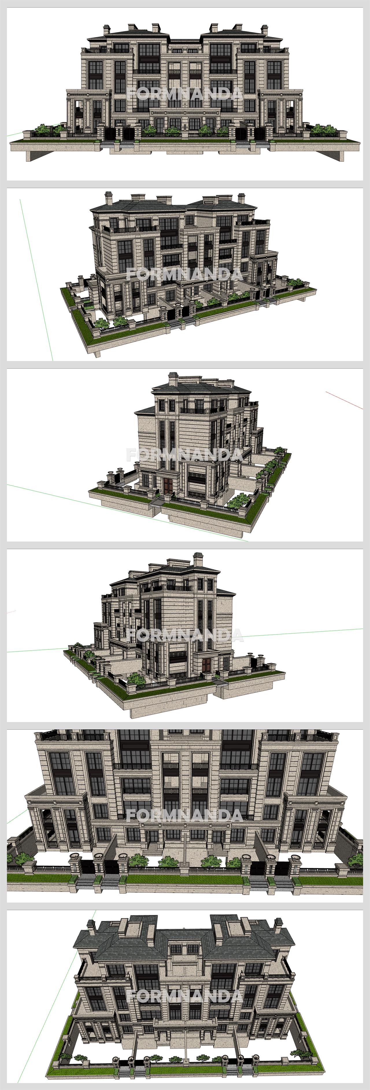 고급스럽운 별장주택 꾸미기 Sketchup 샘플 만들기 상세보기