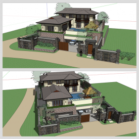 매력적인 별장주택 Sketchup 템플릿 만들기