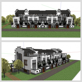 단조로운 별장주택 꾸미기 Sketchup 샘플 디자인