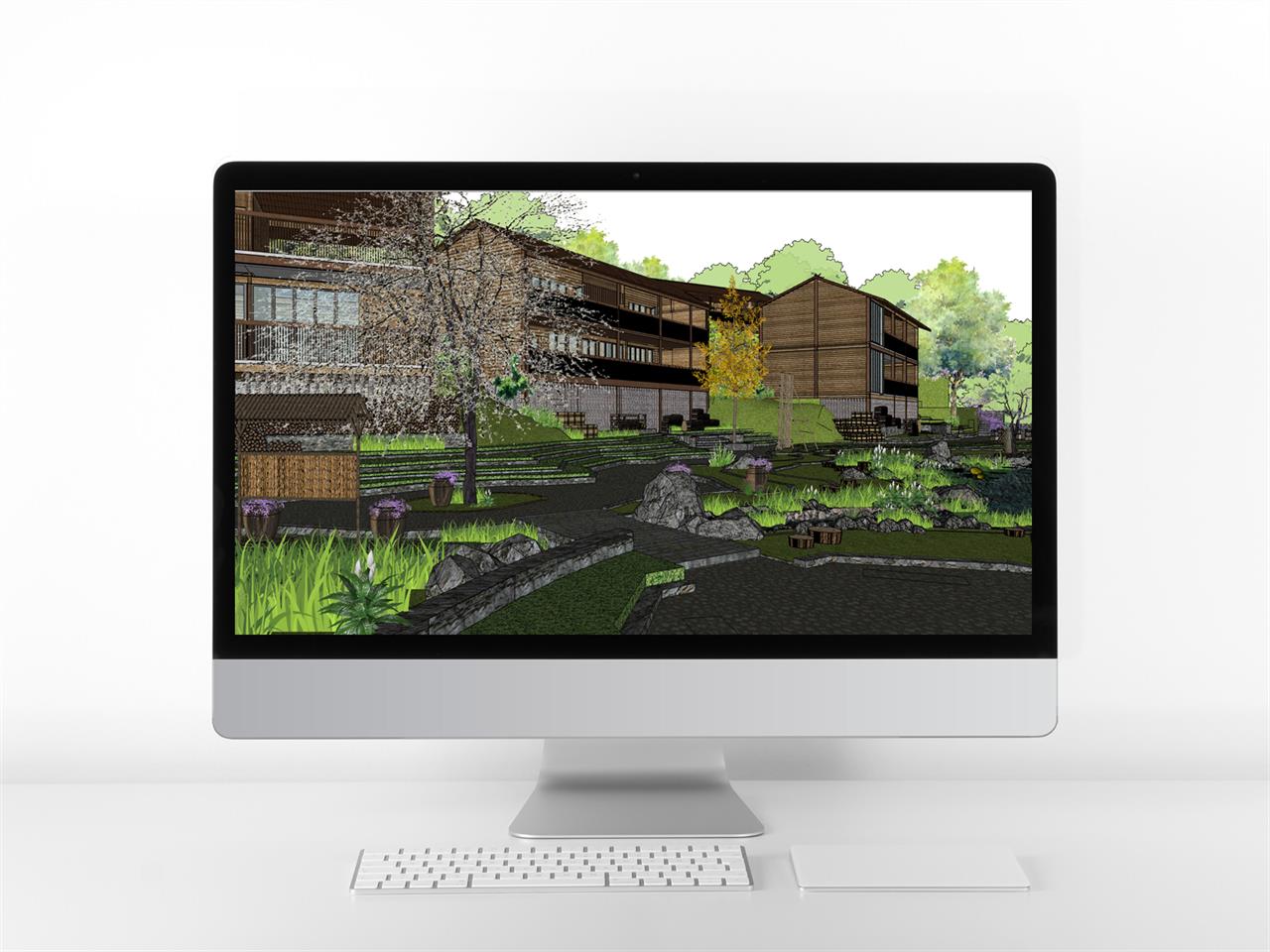 단순한 별장주택 디자인 Sketchup 모델 디자인 미리보기