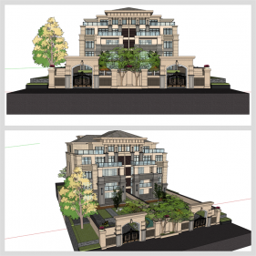 고급형 별장주택 Sketchup 템플릿 디자인