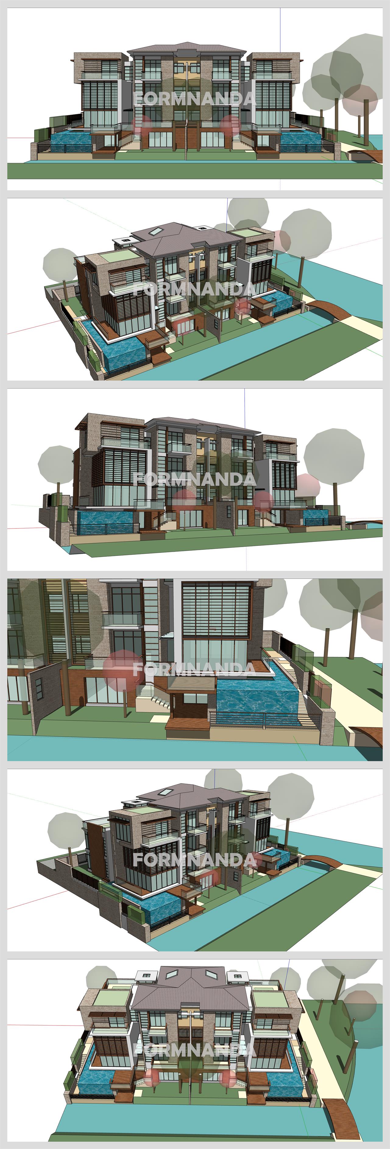 단순한 별장주택 꾸미기 스케치업 템플릿 다운로드 상세보기