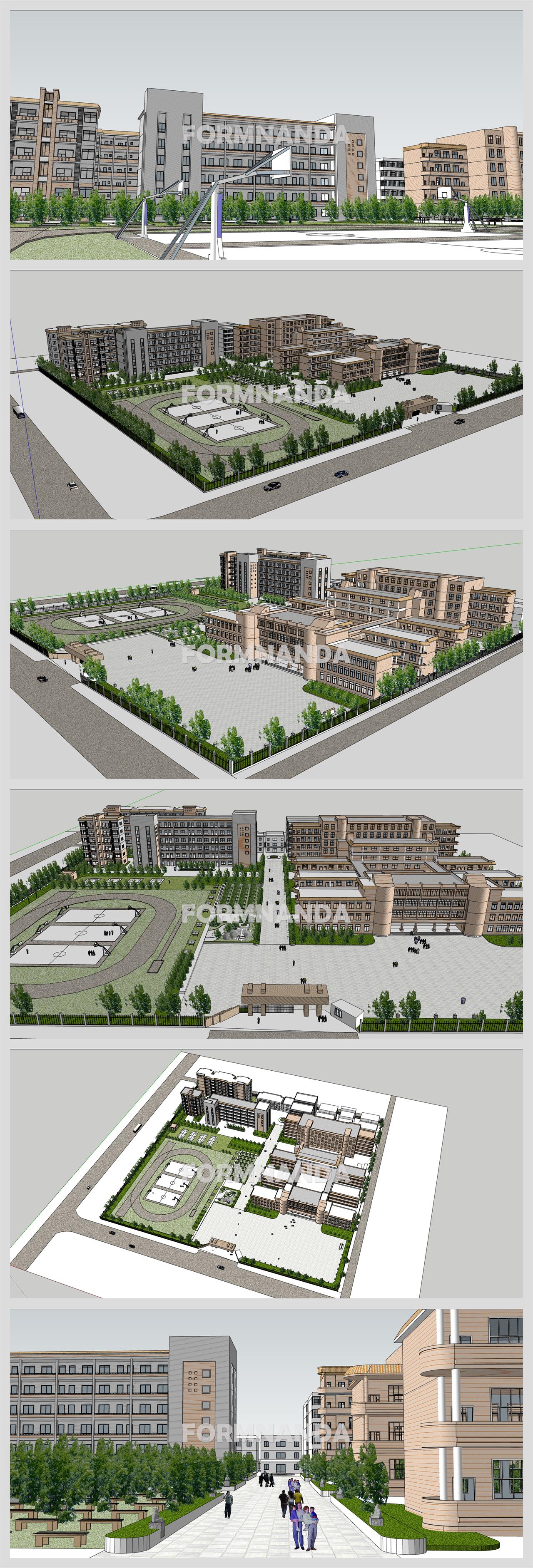 마음을 사로잡는 학교시설 환경 Sketchup 템플릿 디자인 상세보기