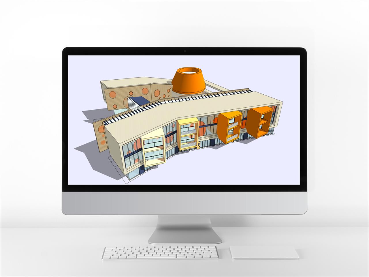 간편한 어린이집 실외 Sketchup 소스 만들기 미리보기