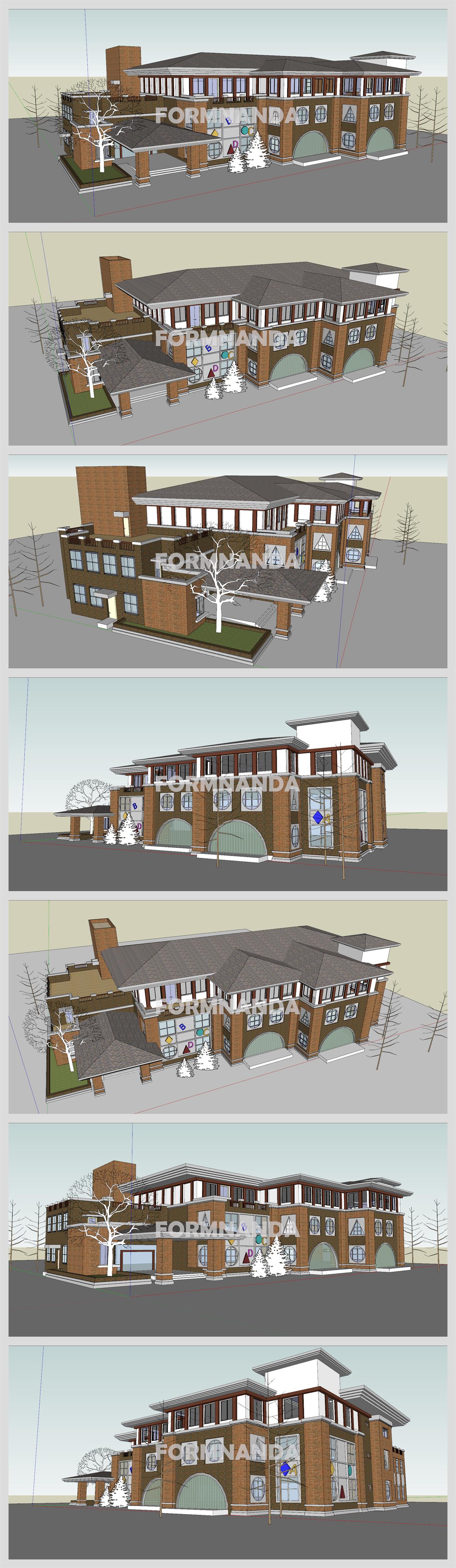 단조로운 어린이집 꾸미기 Sketchup 템플릿 디자인 상세보기