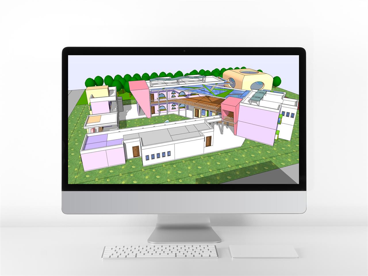 정결한 어린이집 환경 Sketchup 모델 만들기 미리보기