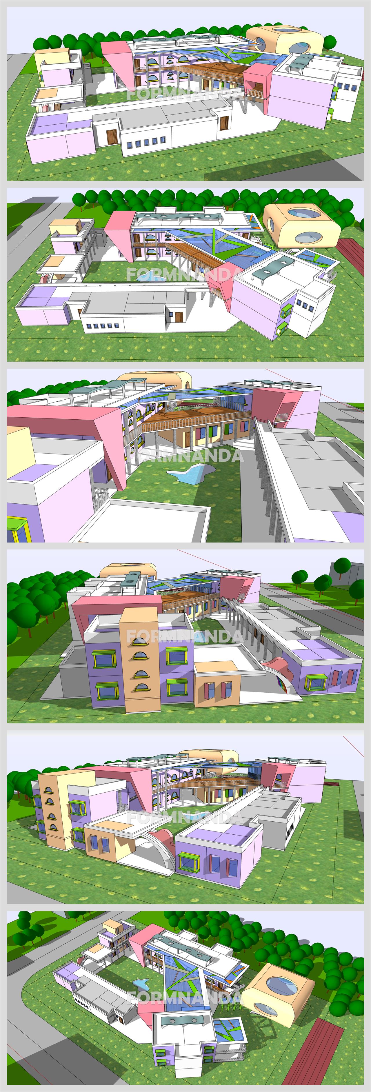 정결한 어린이집 환경 Sketchup 모델 만들기 상세보기