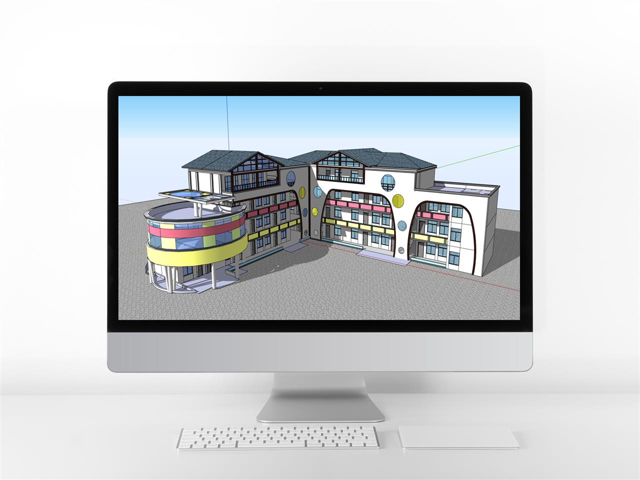 현대적인 어린이집 디자인 Sketchup 샘플 만들기 미리보기