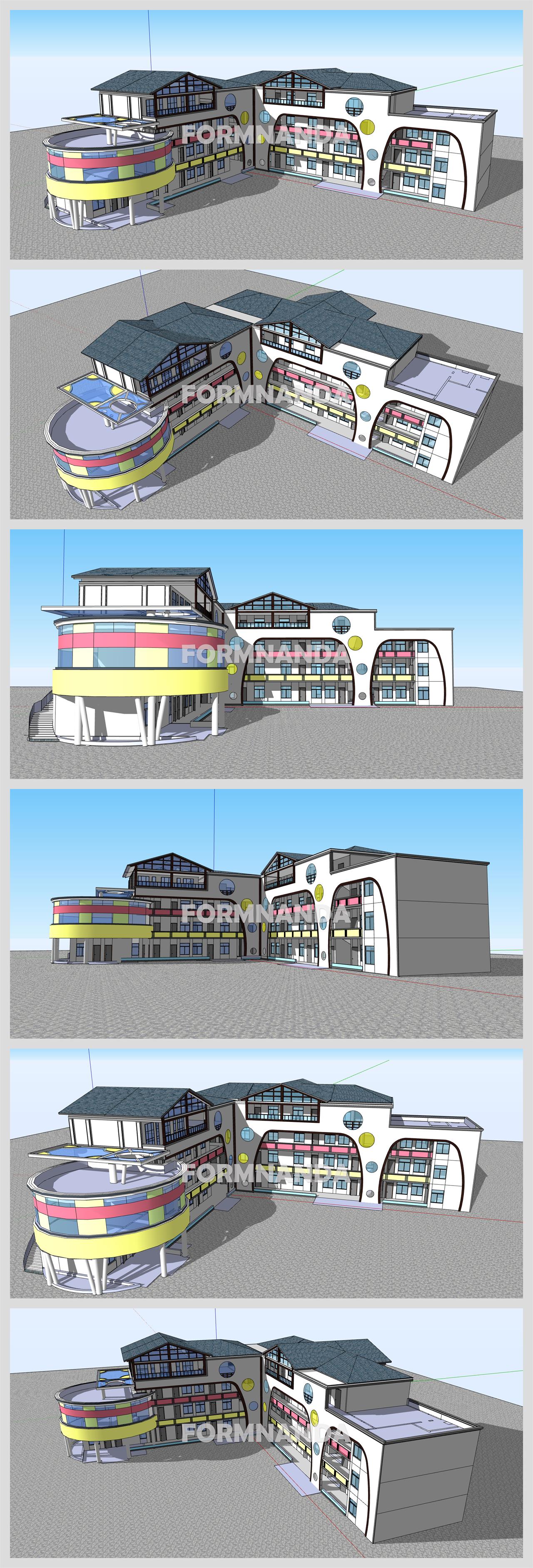 현대적인 어린이집 디자인 Sketchup 샘플 만들기 상세보기