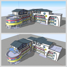 현대적인 어린이집 디자인 Sketchup 샘플 만들기