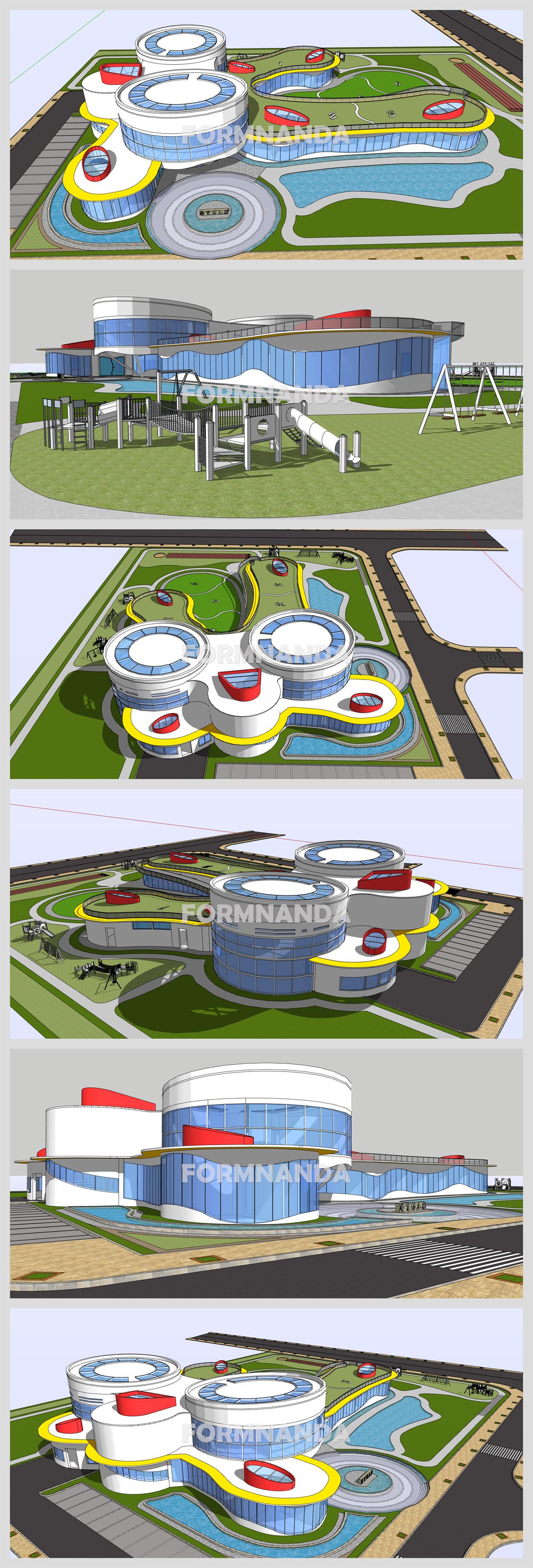 멋진 어린이집 실외 Sketchup 소스 디자인 상세보기