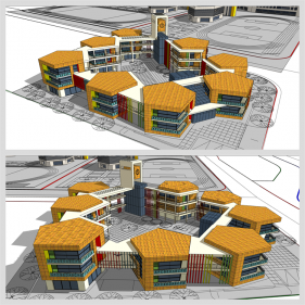 간단한 어린이집 Sketchup 배경 만들기