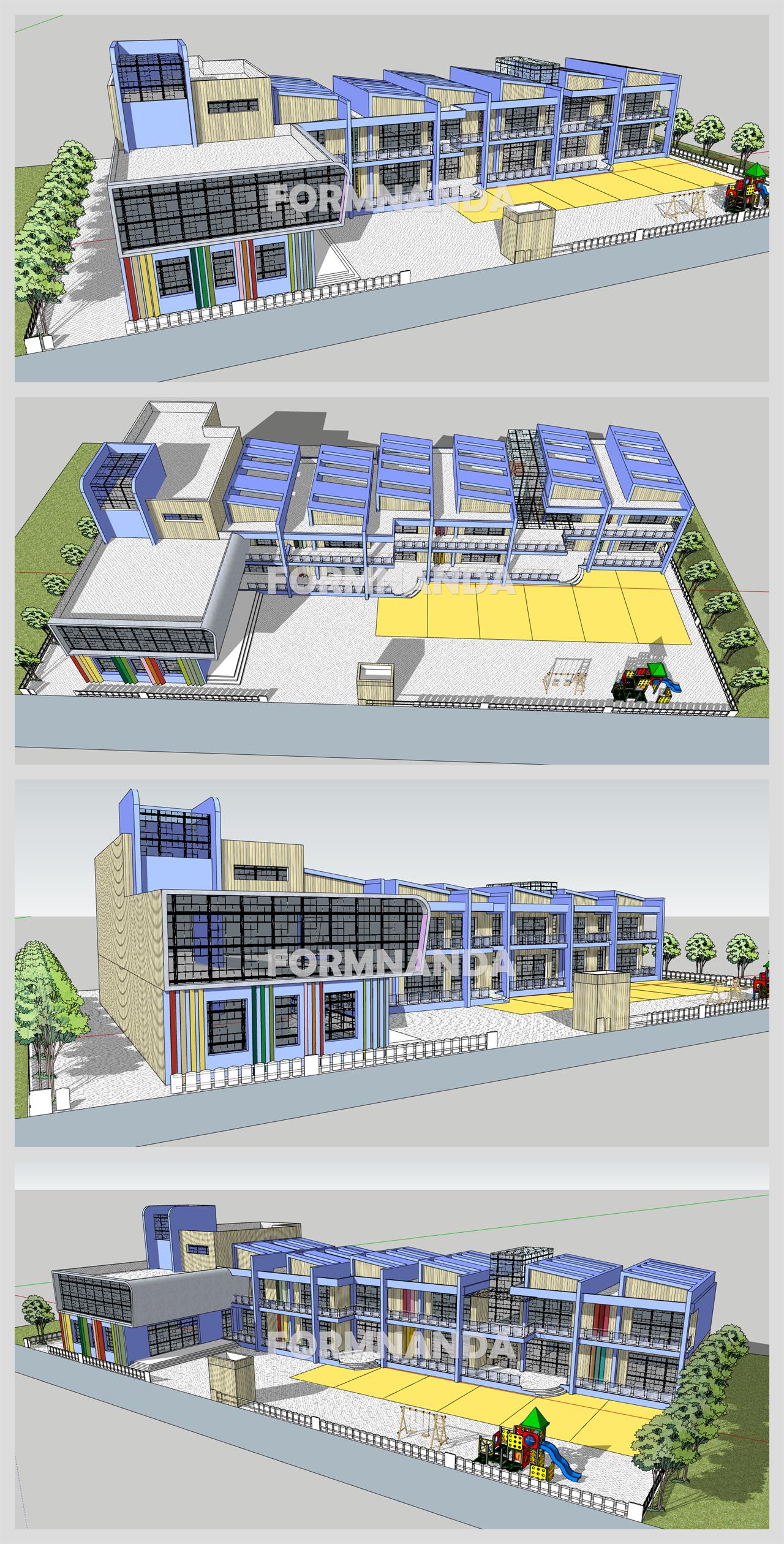 손쉬운 어린이집 실외 Sketchup 소스 만들기 상세보기