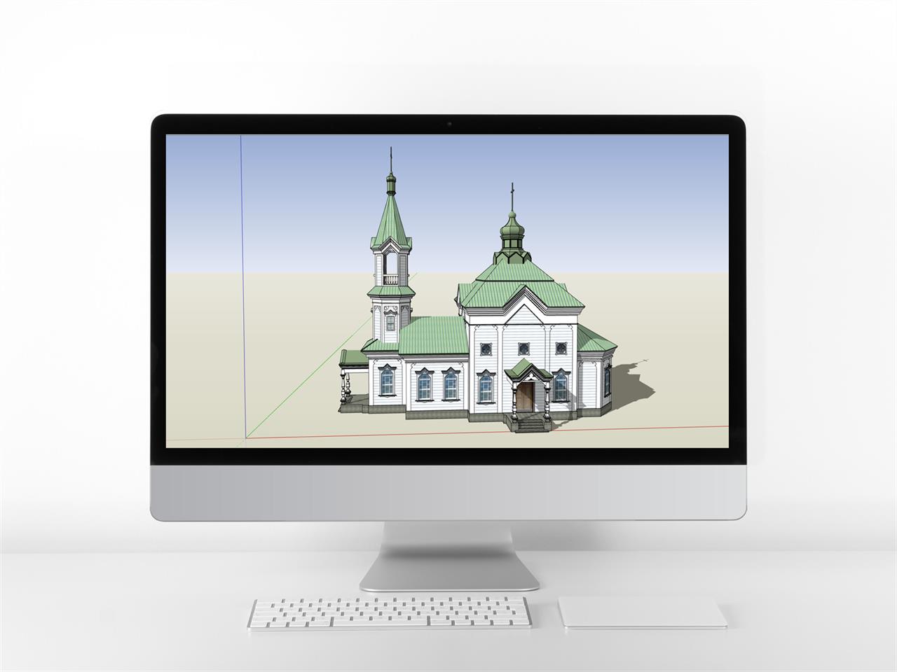 간편한 종교시설 Sketchup 샘플 만들기 미리보기