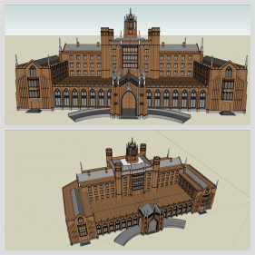 현대적인 종교시설 환경 Sketchup 배경 만들기