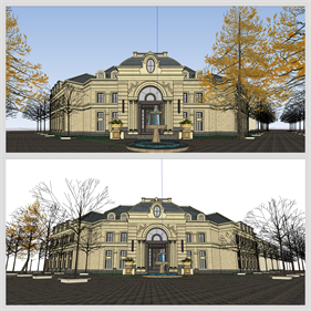 단정한 유럽건축 스케치업 소스 다운로드