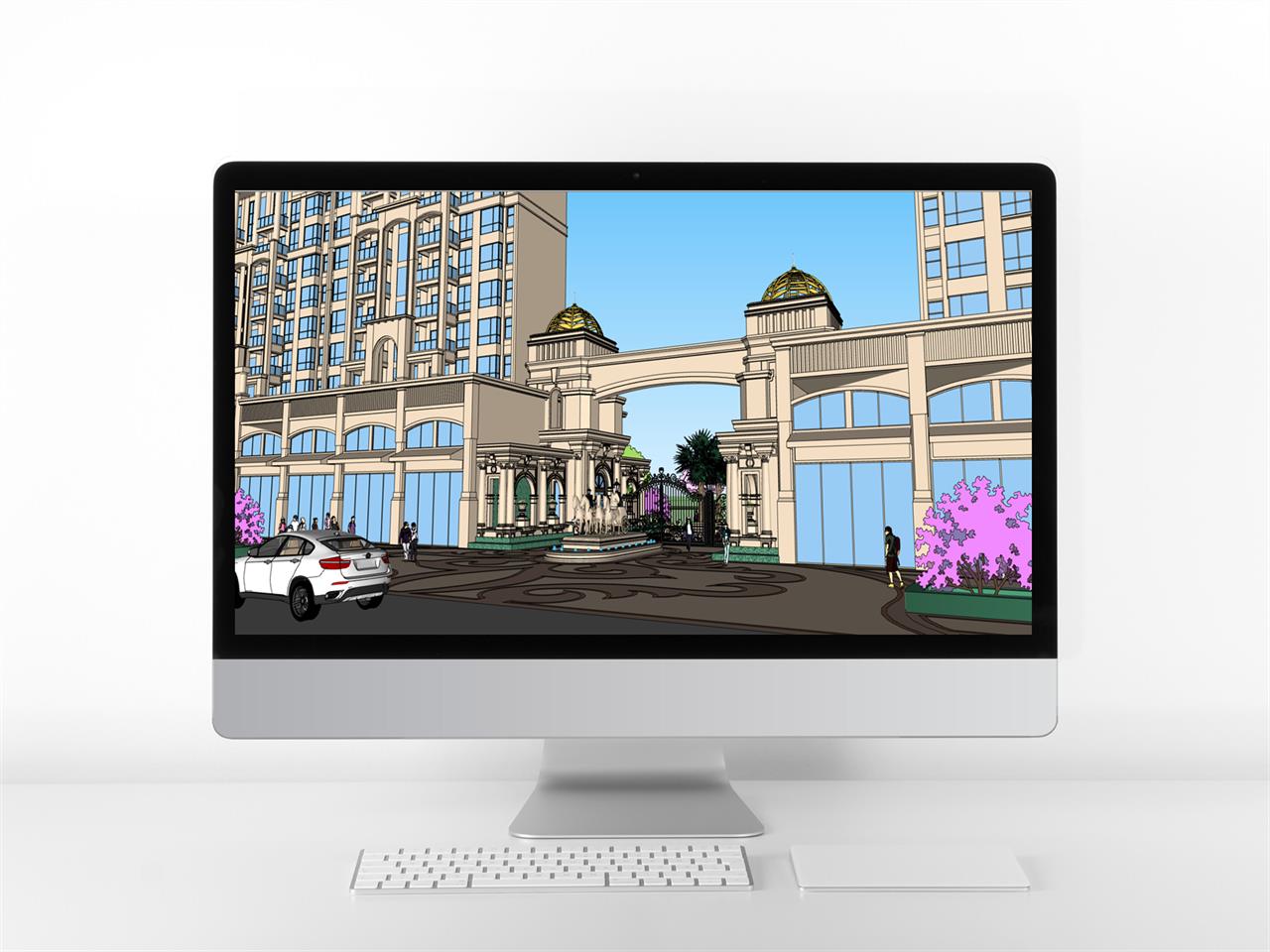 스타일 나는 유럽건축 환경 웹툰배경 템플릿 제작 미리보기