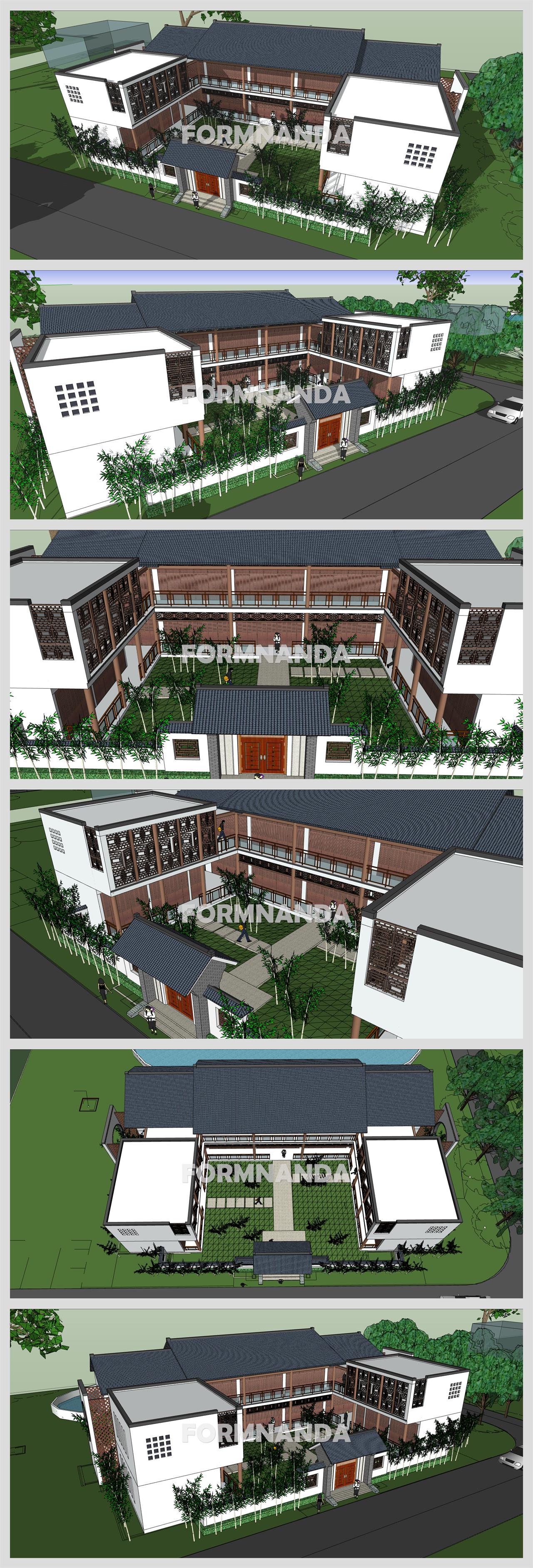 단조로운 문화시설 디자인 Sketchup 모델 디자인 상세보기