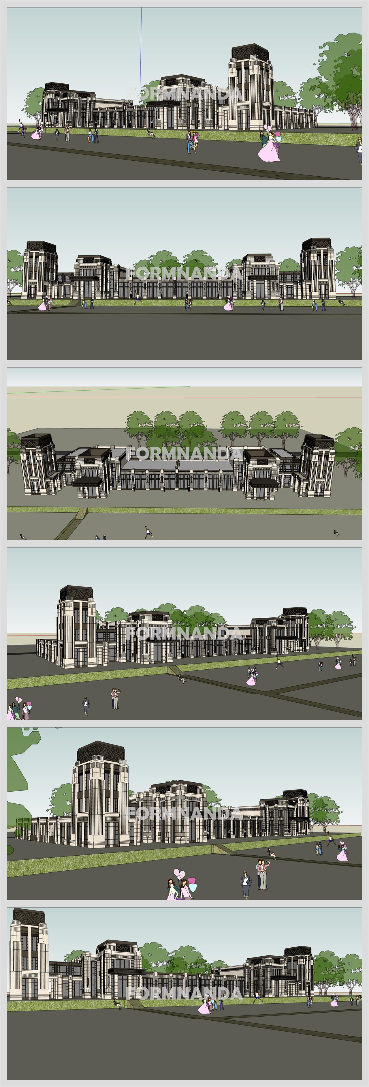 정결한 문화시설 실외 Sketchup 배경 만들기 상세보기