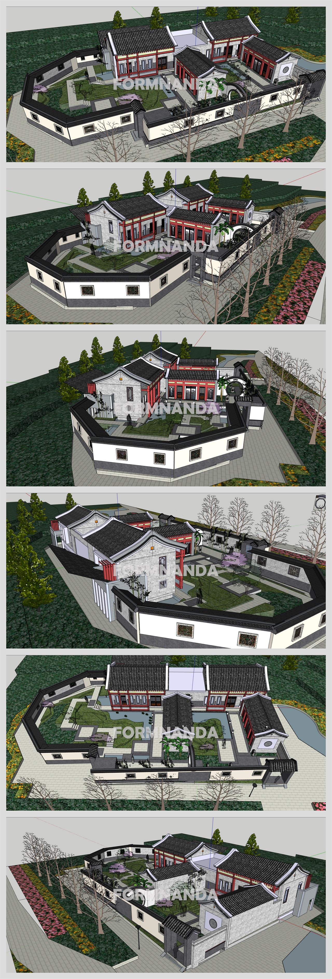 현대적인 문화시설 환경 Sketchup 소스 만들기 상세보기