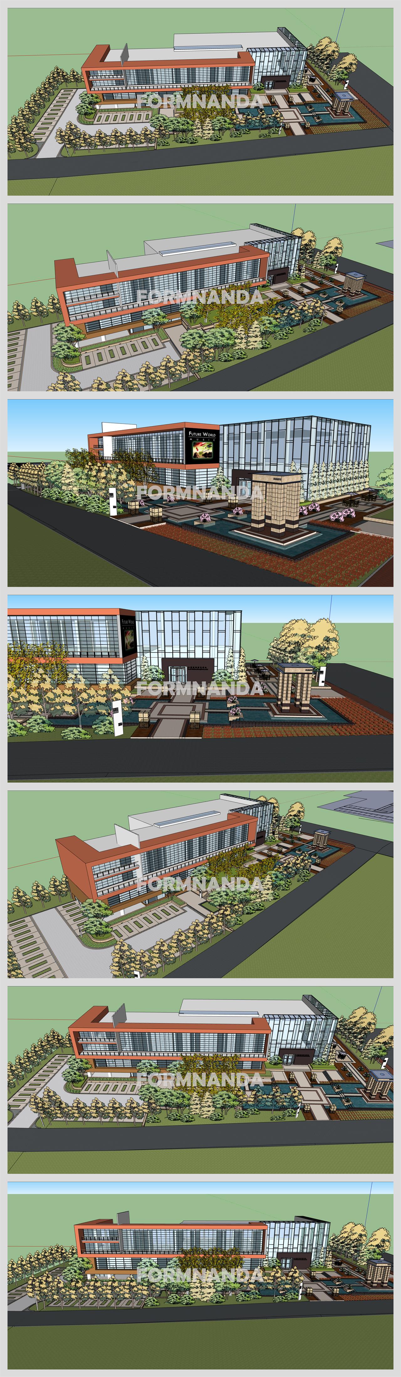 멋진 문화시설 Sketchup 템플릿 디자인 상세보기