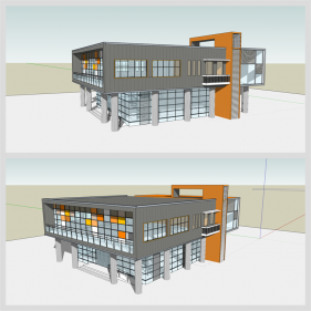 마음을 사로잡는 문화시설 실외 Sketchup 배경 디자인