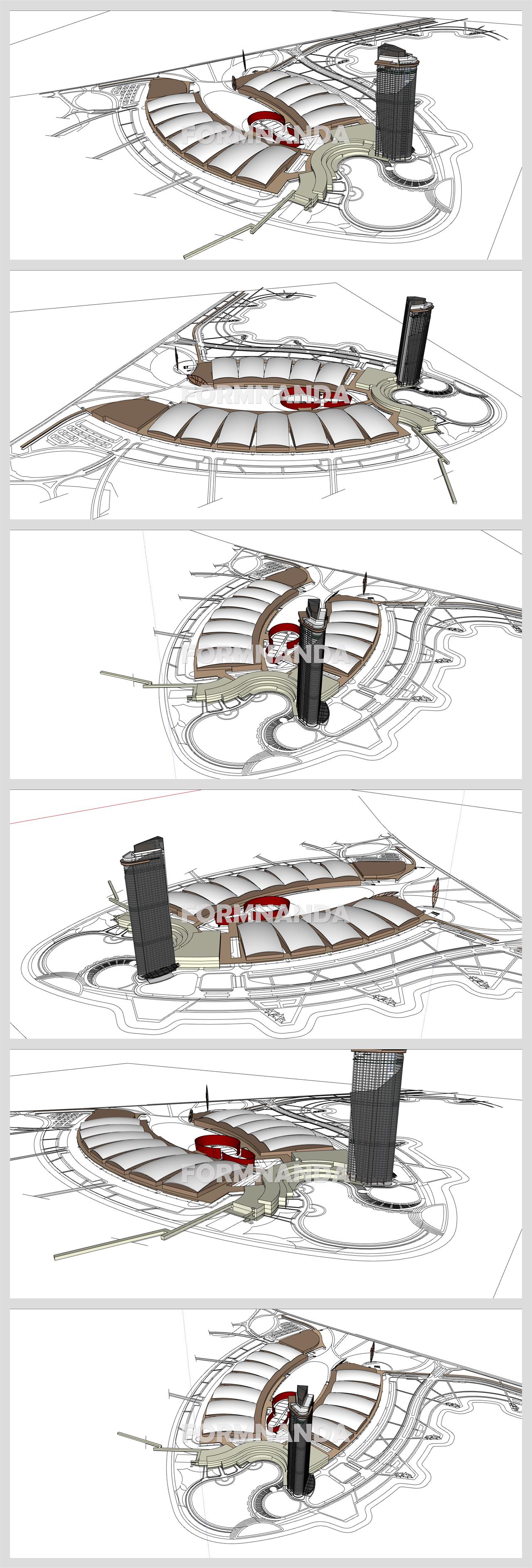 산뜻한 문화시설 환경 Sketchup 소스 디자인 상세보기