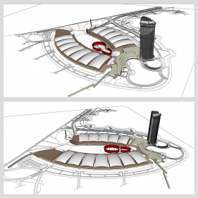 산뜻한 문화시설 환경 Sketchup 소스 디자인