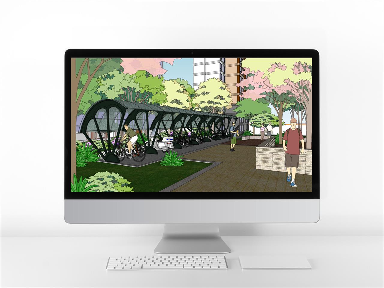 고급스럽운 근린생활시설 디자인 Sketchup 모델 만들기 미리보기