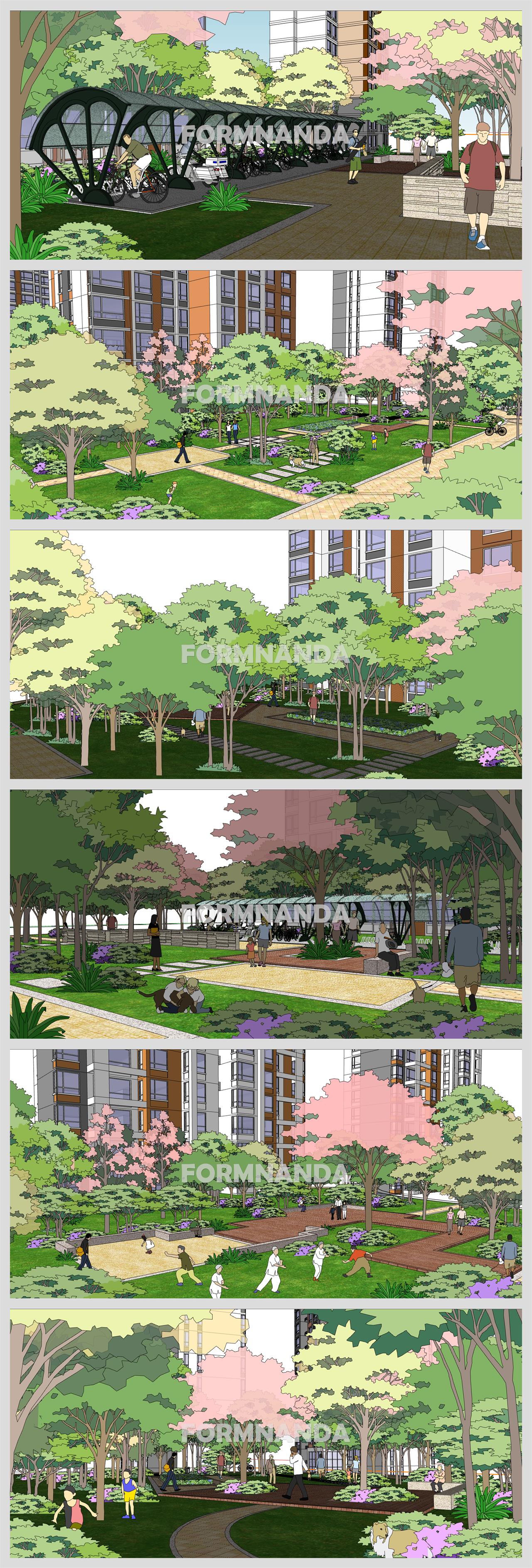 고급스럽운 근린생활시설 디자인 Sketchup 모델 만들기 상세보기