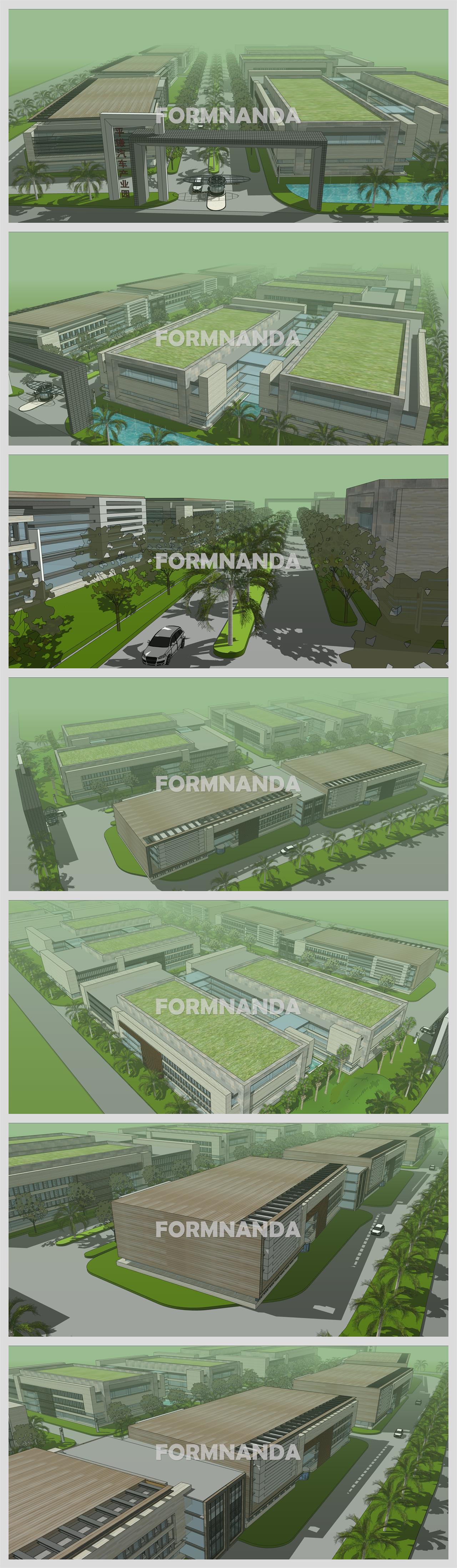 심플한 공업단지 실외 Sketchup 샘플 디자인 상세보기