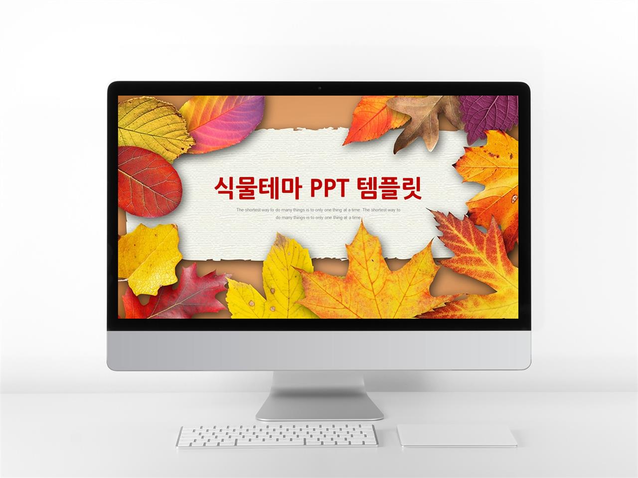 꽃과 동식물 주제 오렌지색 자재화 다양한 주제에 어울리는 POWERPOINT서식 디자인 미리보기