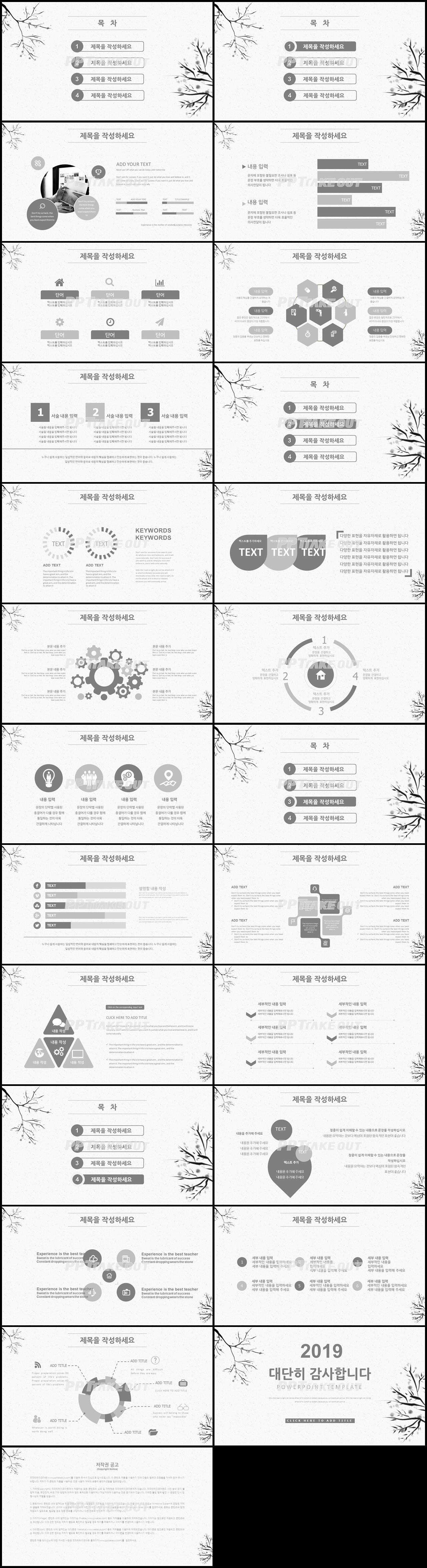 식물동물 은색 아담한 고퀄리티 파워포인트템플릿 제작 상세보기