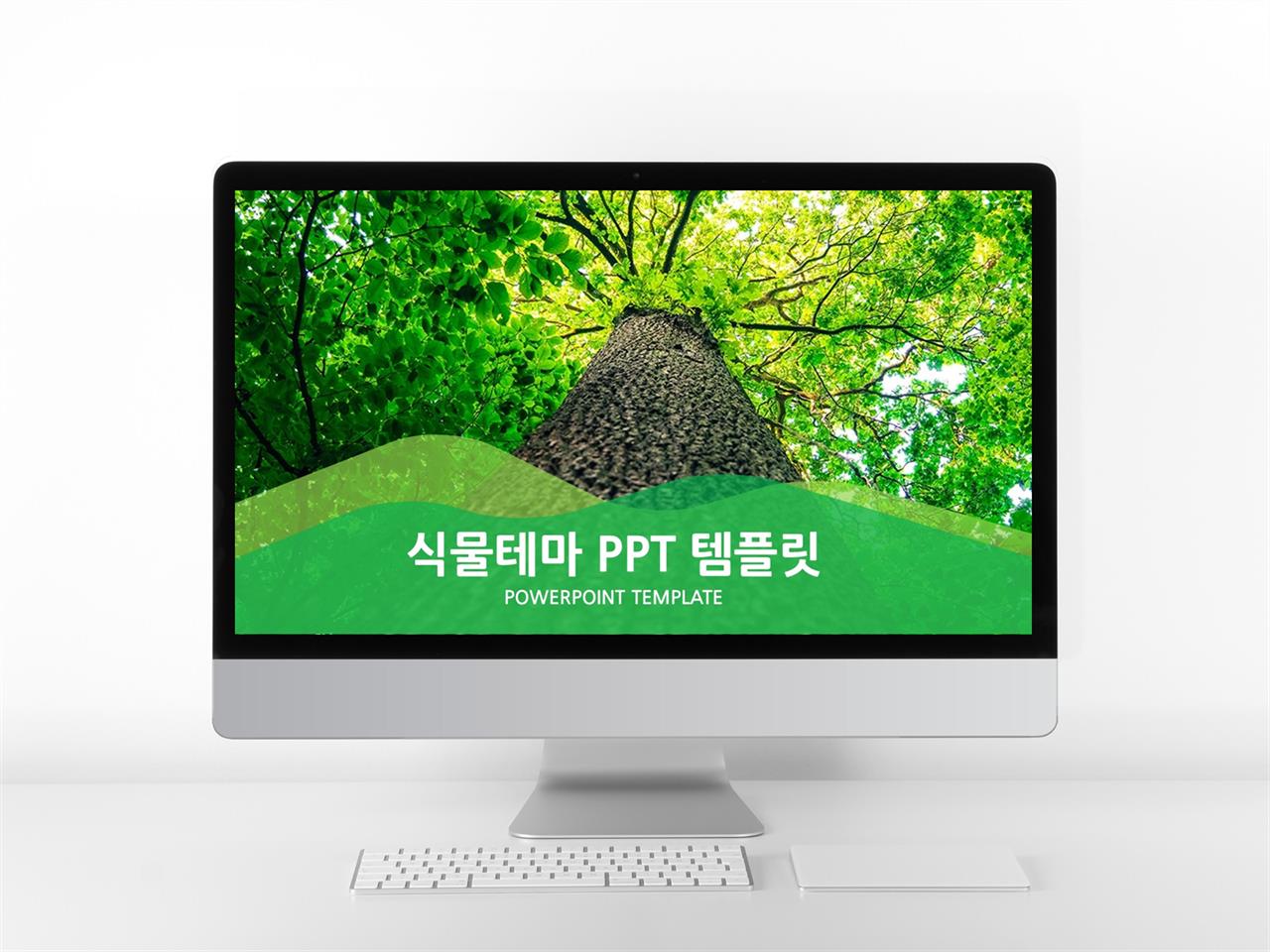 꽃과 동식물 주제 녹색 아담한 멋진 PPT샘플 다운로드 미리보기