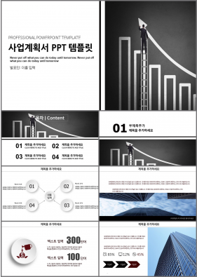 창업계획서 블랙 산뜻한 매력적인 PPT템플릿 제작