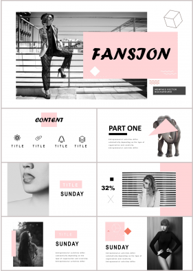 패션, 미용주제 분홍색 현대적인 매력적인 파워포인트탬플릿 제작